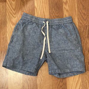 J. Crew 7" Inseam Blue Linen Shorts Men Small